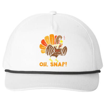 Oh Snap Turkey Wishbone Funny Thanksgiving Family Snapback Five-Panel Rope Hat