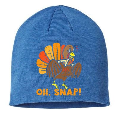 Oh Snap Turkey Wishbone Funny Thanksgiving Family Sustainable Beanie