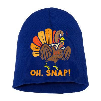 Oh Snap Turkey Wishbone Funny Thanksgiving Family Short Acrylic Beanie