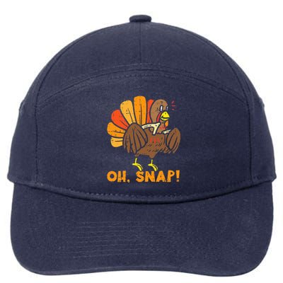 Oh Snap Turkey Wishbone Funny Thanksgiving Family 7-Panel Snapback Hat