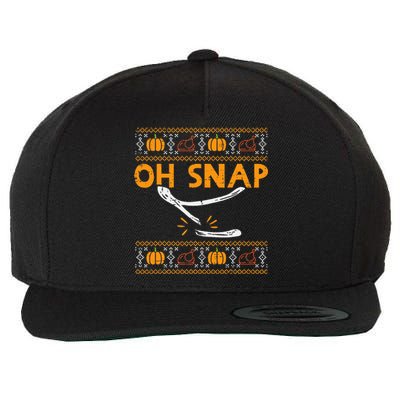 Oh Snap Turkey Wishbone Funny Ugly Thanksgiving Wool Snapback Cap