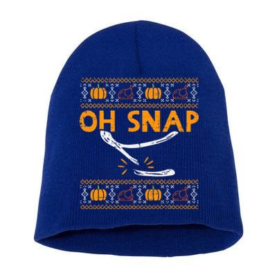 Oh Snap Turkey Wishbone Funny Ugly Thanksgiving Short Acrylic Beanie