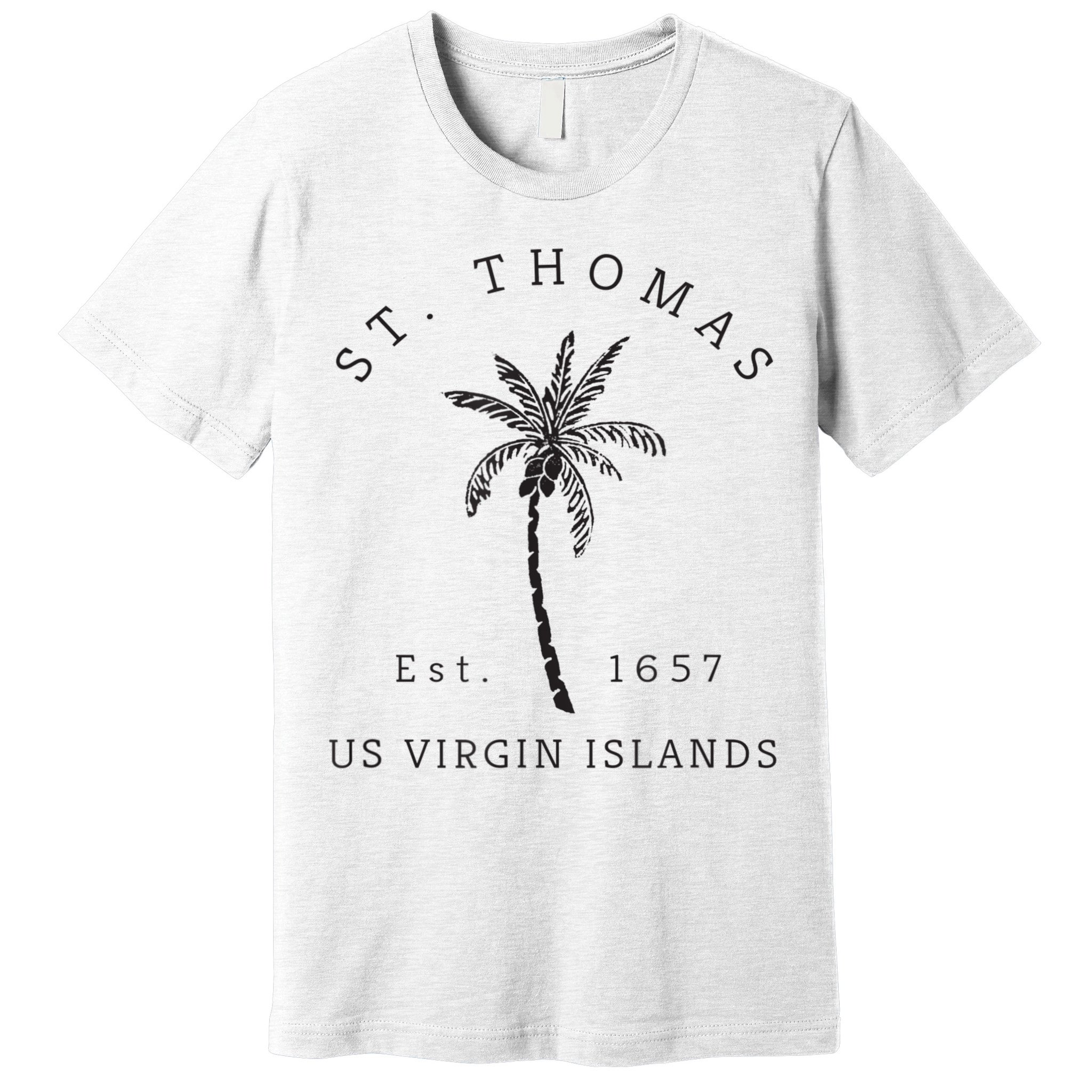 Original St. Thomas Virgin Islands Palm Tree Novelty Art Premium T-Shirt