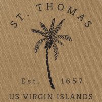 Original St. Thomas Virgin Islands Palm Tree Novelty Art Cotton Canvas Backpack