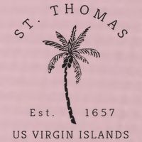 Original St. Thomas Virgin Islands Palm Tree Novelty Art 25L Jumbo Tote