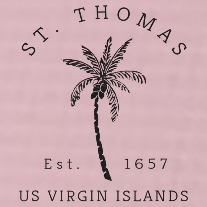 Original St. Thomas Virgin Islands Palm Tree Novelty Art 25L Jumbo Tote