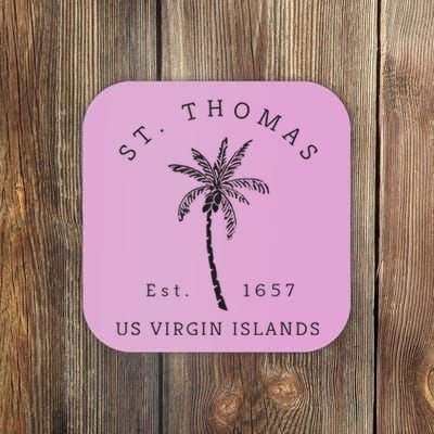 Original St. Thomas Virgin Islands Palm Tree Novelty Art Coaster