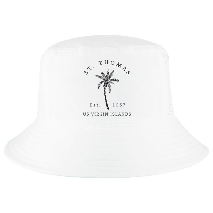Original St. Thomas Virgin Islands Palm Tree Novelty Art Cool Comfort Performance Bucket Hat