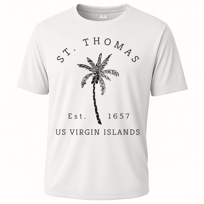 Original St. Thomas Virgin Islands Palm Tree Novelty Art Cooling Performance Crew T-Shirt