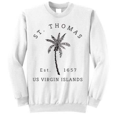 Original St. Thomas Virgin Islands Palm Tree Novelty Art Sweatshirt