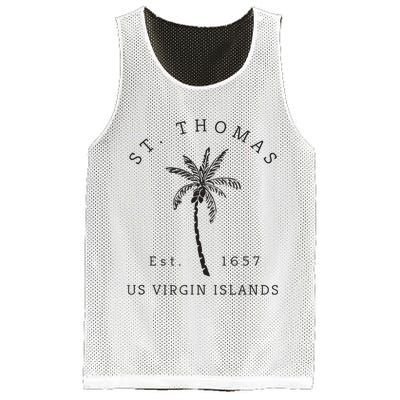 Original St. Thomas Virgin Islands Palm Tree Novelty Art Mesh Reversible Basketball Jersey Tank