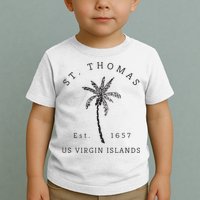 Original St. Thomas Virgin Islands Palm Tree Novelty Art Toddler T-Shirt