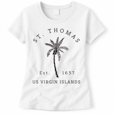 Original St. Thomas Virgin Islands Palm Tree Novelty Art Womens T-Shirt