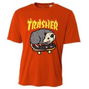 Opossum Skateboard Trasher Funny Possum Skater Cooling Performance Crew T-Shirt