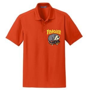 Opossum Skateboard Trasher Funny Possum Skater Dry Zone Grid Polo