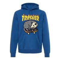 Opossum Skateboard Trasher Funny Possum Skater Premium Hoodie