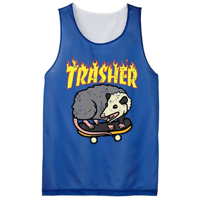 Opossum Skateboard Trasher Funny Possum Skater Mesh Reversible Basketball Jersey Tank