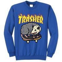 Opossum Skateboard Trasher Funny Possum Skater Tall Sweatshirt