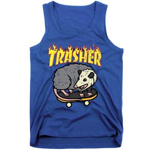 Opossum Skateboard Trasher Funny Possum Skater Tank Top