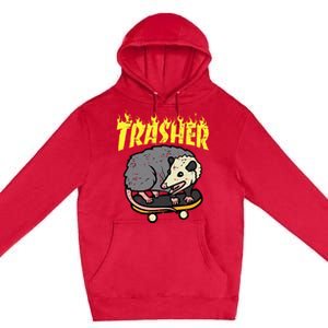 Opossum Skateboard Trasher Funny Possum Skater Premium Pullover Hoodie