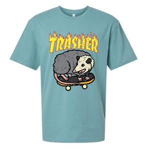 Opossum Skateboard Trasher Funny Possum Skater Sueded Cloud Jersey T-Shirt