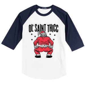 Ol Saint Thicc Funny Santa Baseball Sleeve Shirt