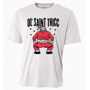 Ol Saint Thicc Funny Santa Cooling Performance Crew T-Shirt