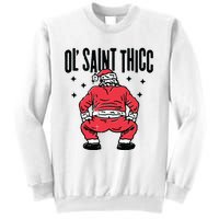 Ol Saint Thicc Funny Santa Sweatshirt