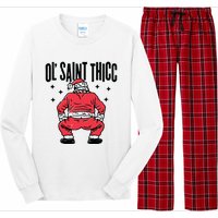 Ol Saint Thicc Funny Santa Long Sleeve Pajama Set