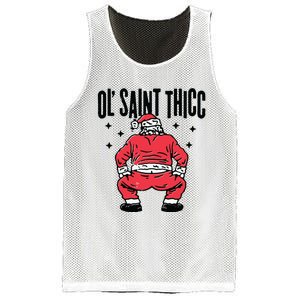 Ol Saint Thicc Funny Santa Mesh Reversible Basketball Jersey Tank