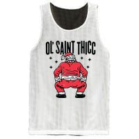 Ol Saint Thicc Funny Santa Mesh Reversible Basketball Jersey Tank