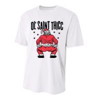 Ol Saint Thicc Funny Santa Performance Sprint T-Shirt