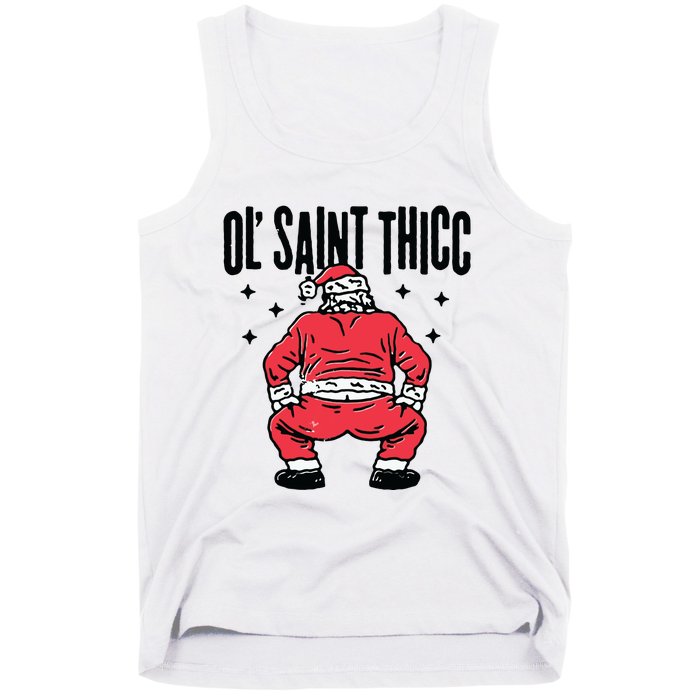 Ol Saint Thicc Funny Santa Tank Top