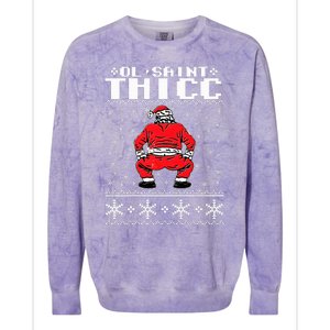 Ol Saint Thicc Christmas Design Colorblast Crewneck Sweatshirt