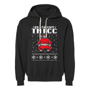 Ol Saint Thicc Christmas Design Garment-Dyed Fleece Hoodie