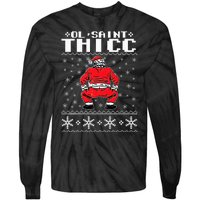 Ol Saint Thicc Christmas Design Tie-Dye Long Sleeve Shirt