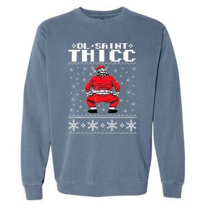 Ol Saint Thicc Christmas Design Garment-Dyed Sweatshirt