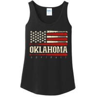 Oklahoma Softball Usa Flag Softball Ladies Essential Tank