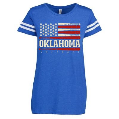 Oklahoma Softball Usa Flag Softball Enza Ladies Jersey Football T-Shirt