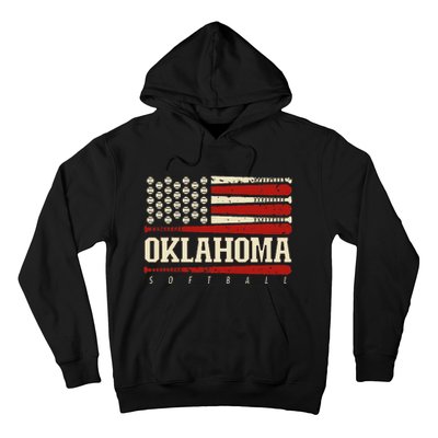 Oklahoma Softball Usa Flag Softball Hoodie