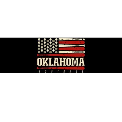 Oklahoma Softball Usa Flag Softball Bumper Sticker