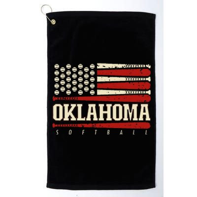 Oklahoma Softball Usa Flag Softball Platinum Collection Golf Towel