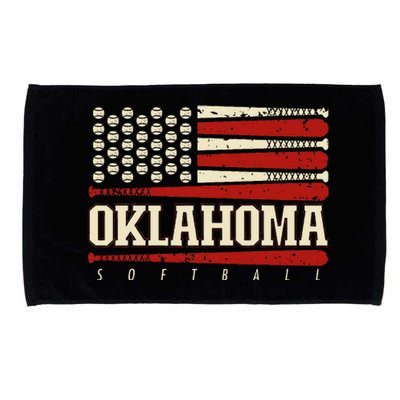 Oklahoma Softball Usa Flag Softball Microfiber Hand Towel