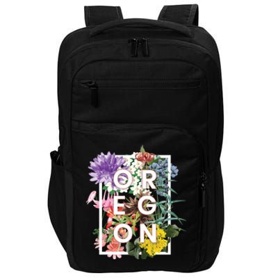 Oregon State Usa Souvenir Flowers Of Oregon Word Art Impact Tech Backpack