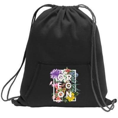 Oregon State Usa Souvenir Flowers Of Oregon Word Art Sweatshirt Cinch Pack Bag