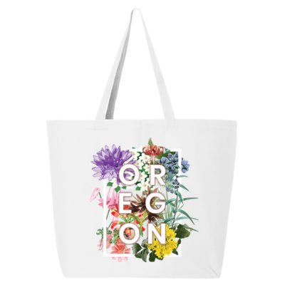 Oregon State Usa Souvenir Flowers Of Oregon Word Art 25L Jumbo Tote