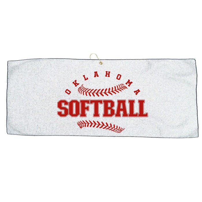 Oklahoma Softball Vintage Large Microfiber Waffle Golf Towel