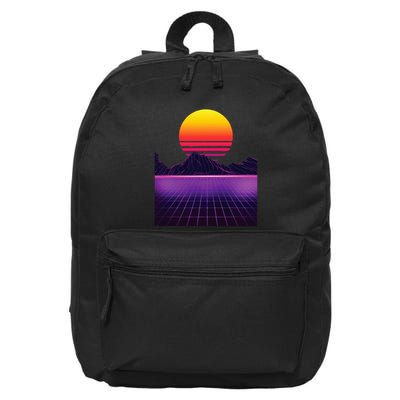Outrun Synthwave Vaporwave Aesthetic 80S Retro 16 in Basic Backpack