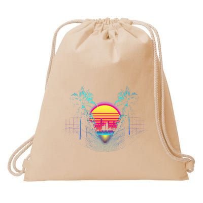 Outrun Synthwave Vaporwave Aesthetic 80S Retro Drawstring Bag