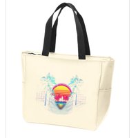 Outrun Synthwave Vaporwave Aesthetic 80S Retro Zip Tote Bag